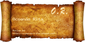 Ocsenás Rita névjegykártya
