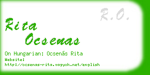 rita ocsenas business card